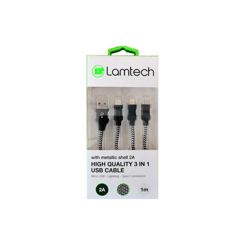 Lamtech High Quality 3 in 1 USB Cable
