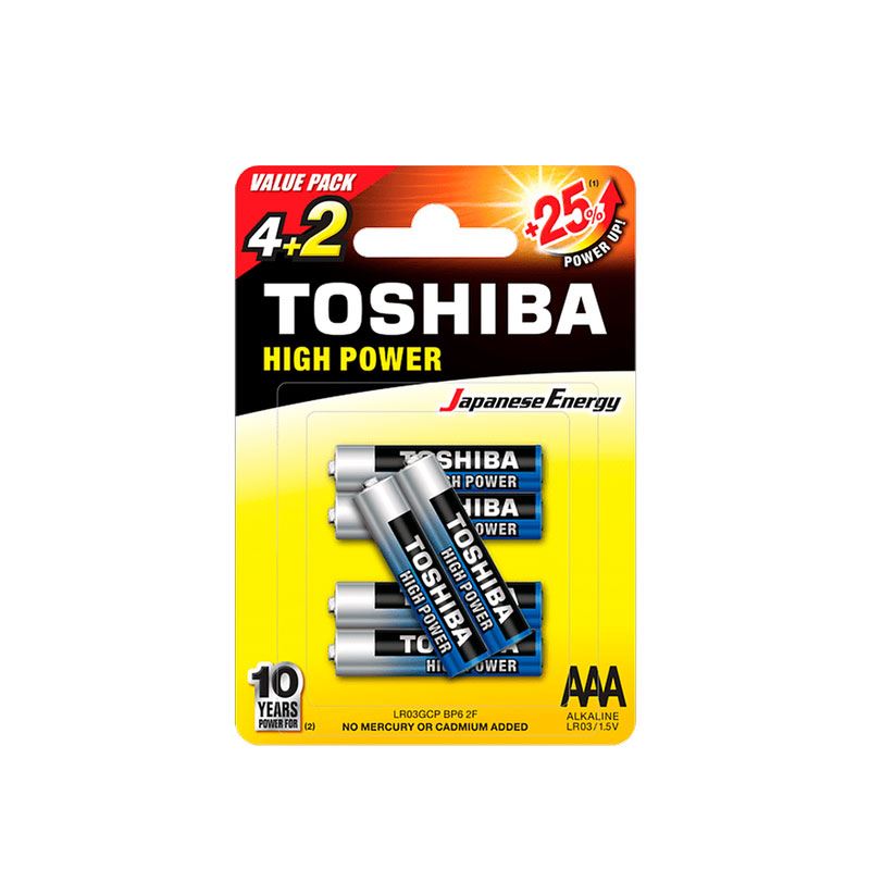 Toshiba LR03GCP BP6 2F high power AAA (4+2τεμ)
